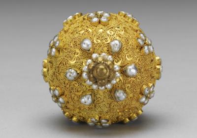 图片[3]-Gold overlay button inlaid with seed pearls, Qing dynasty, 18th-19th c., work of the Muslim regions-China Archive